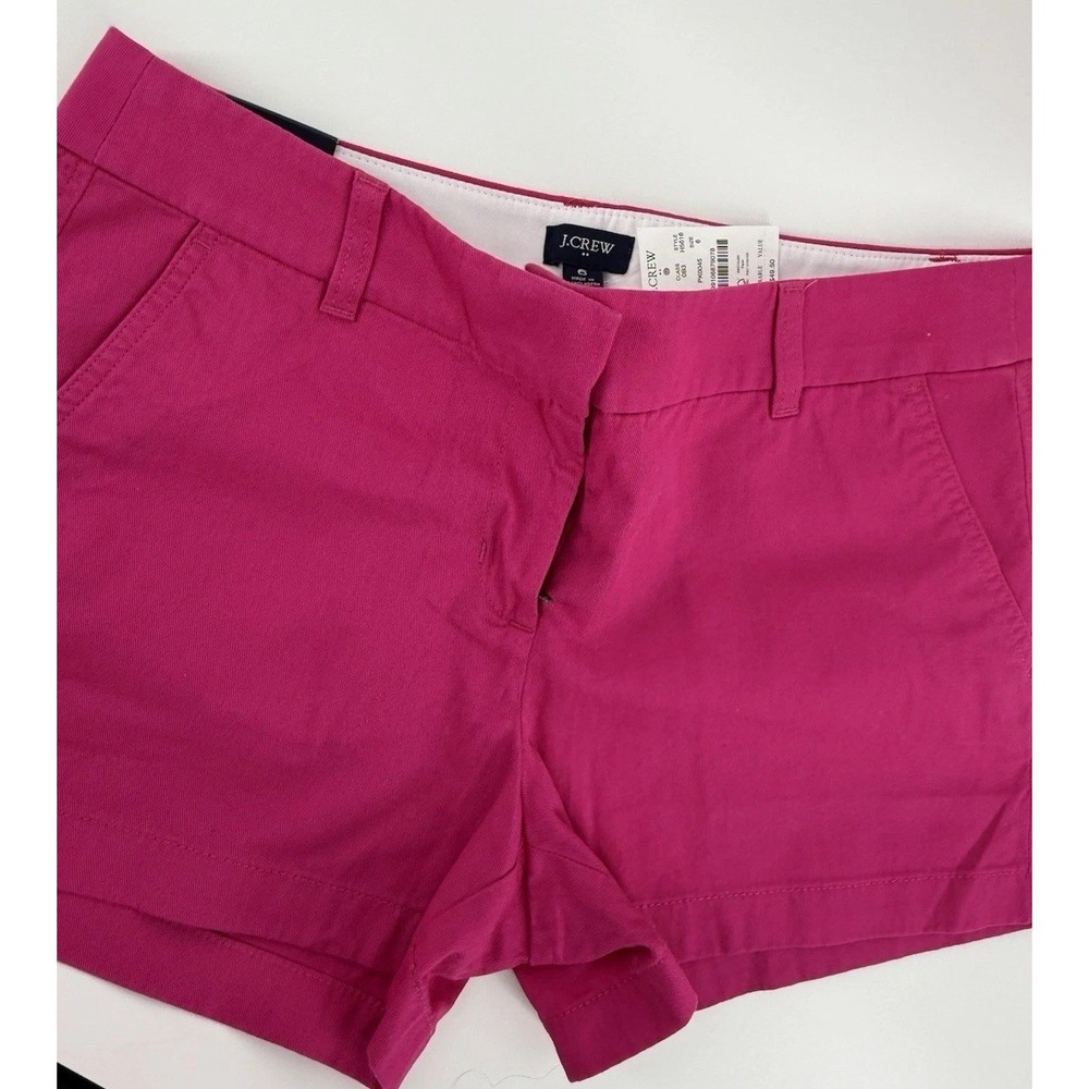 J. Crew NWT 6 Bold Fuschia ‎ 7" Classic Cotton Flat Front Chino Mom Shorts
